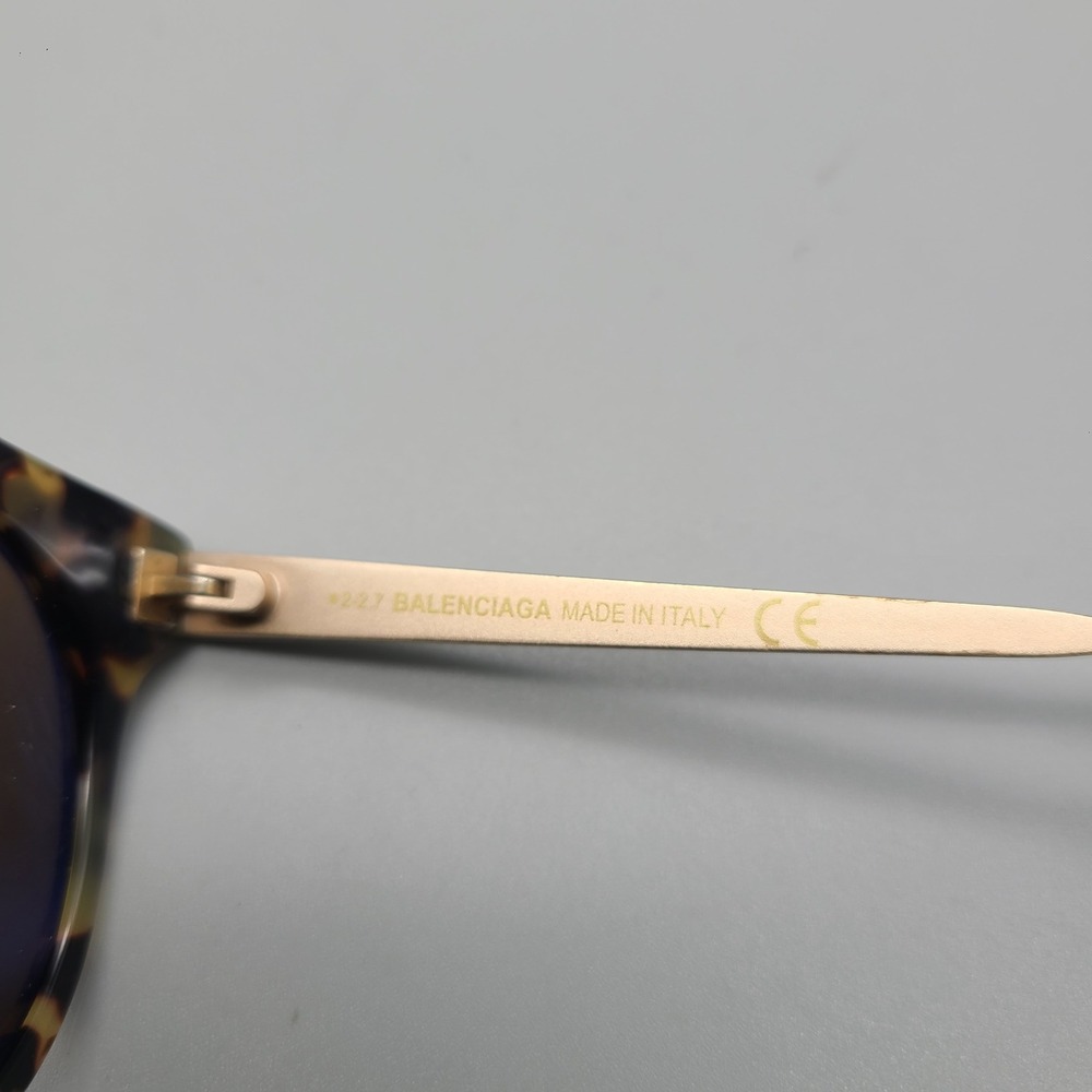 Balenciaga BA76-D Sunglasses Havana Tortoise Gold Cat Eye Made in Italy - Picture 9 of 11
